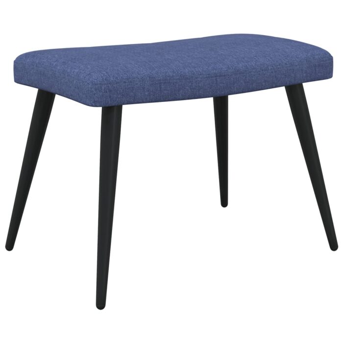 Chaise de relaxation avec tabouret Bleu Tissu – Image 6