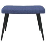 Chaise de relaxation avec tabouret Bleu Tissu – Image 7