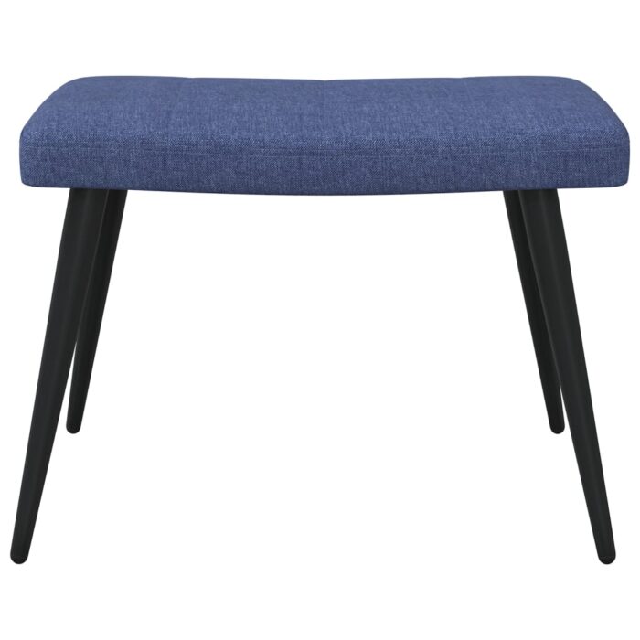 Chaise de relaxation avec tabouret Bleu Tissu – Image 7