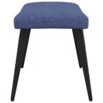 Chaise de relaxation avec tabouret Bleu Tissu – Image 8