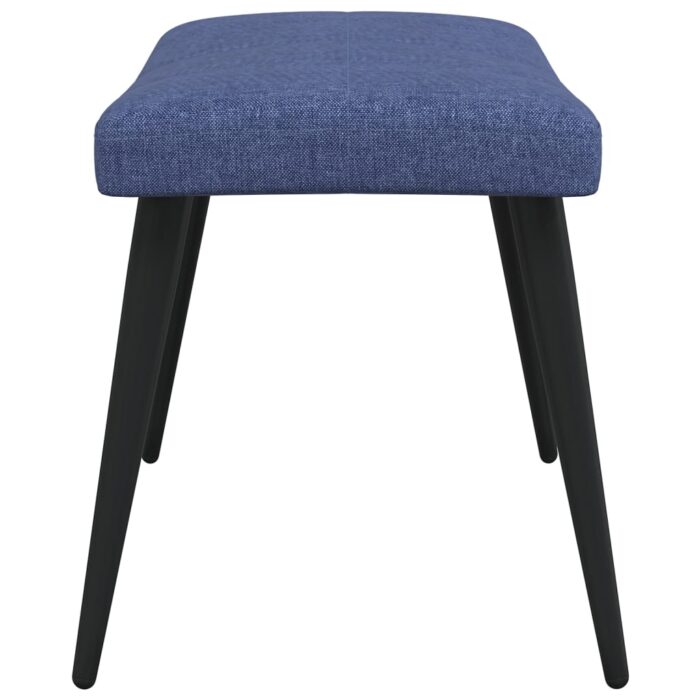 Chaise de relaxation avec tabouret Bleu Tissu – Image 8