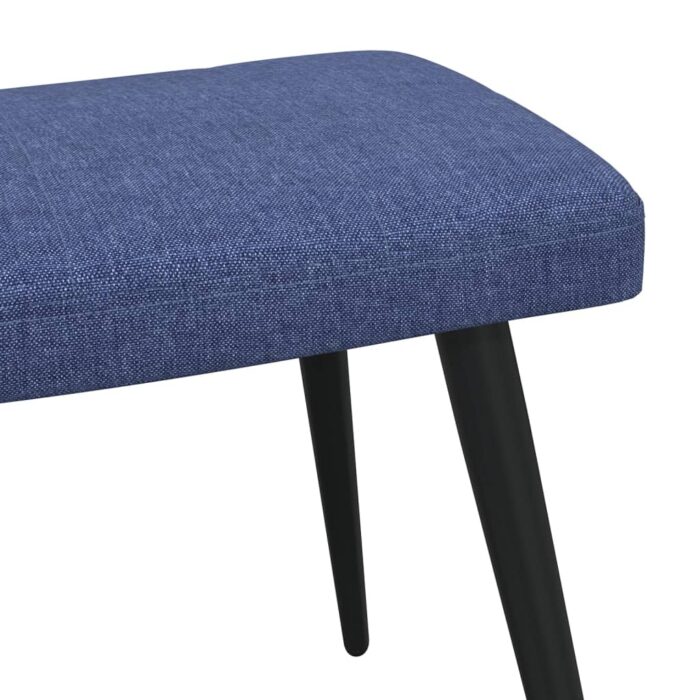 Chaise de relaxation avec tabouret Bleu Tissu – Image 9