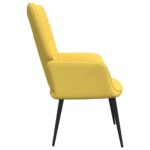Chaise de relaxation avec tabouret Jaune moutarde Tissu – Image 3