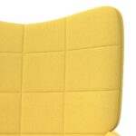 Chaise de relaxation avec tabouret Jaune moutarde Tissu – Image 5