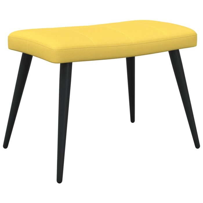 Chaise de relaxation avec tabouret Jaune moutarde Tissu – Image 6