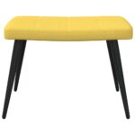Chaise de relaxation avec tabouret Jaune moutarde Tissu – Image 7
