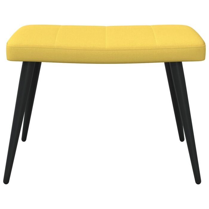 Chaise de relaxation avec tabouret Jaune moutarde Tissu – Image 7