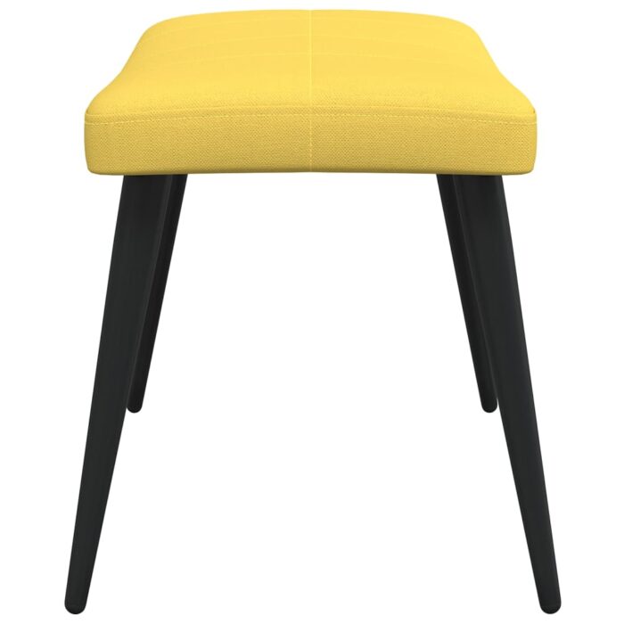 Chaise de relaxation avec tabouret Jaune moutarde Tissu – Image 8