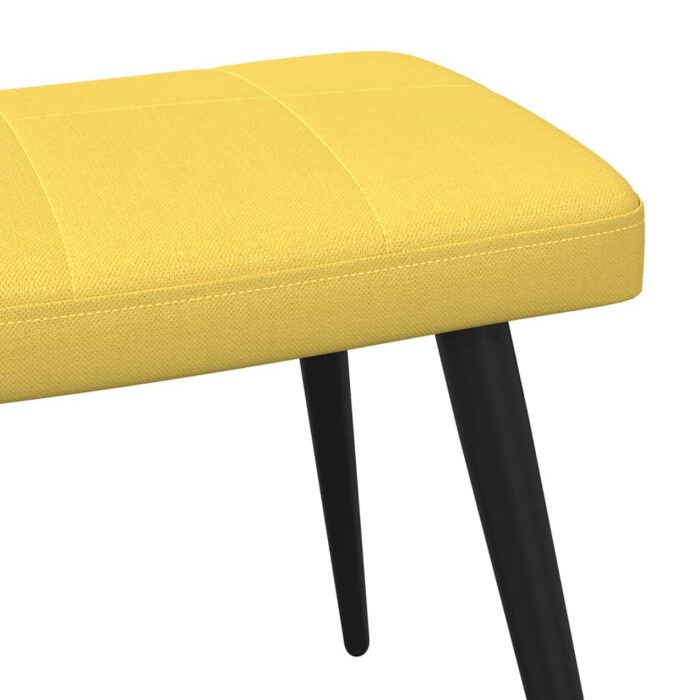 Chaise de relaxation avec tabouret Jaune moutarde Tissu – Image 9