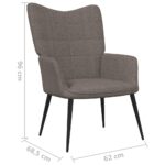 Chaise de relaxation avec tabouret Taupe Tissu – Image 10