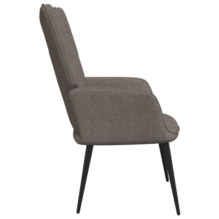 Chaise de relaxation avec tabouret Taupe Tissu – Image 3