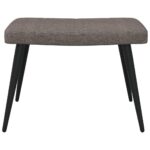 Chaise de relaxation avec tabouret Taupe Tissu – Image 7