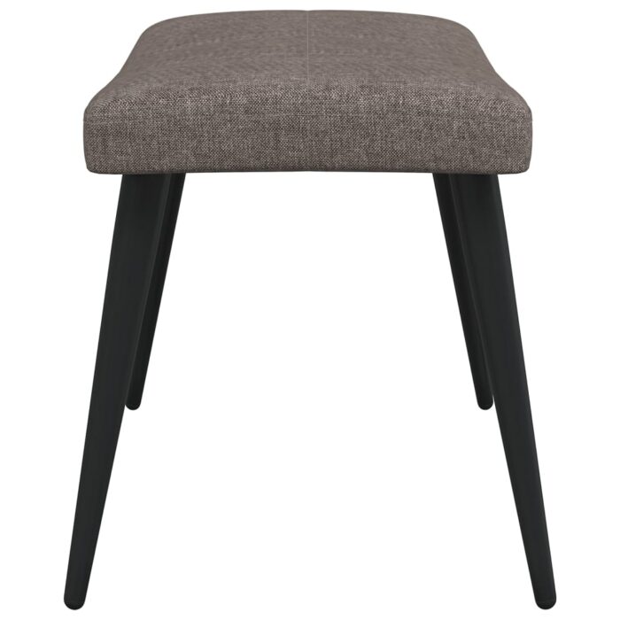 Chaise de relaxation avec tabouret Taupe Tissu – Image 8