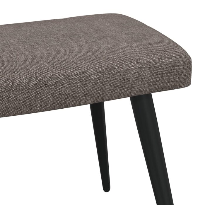 Chaise de relaxation avec tabouret Taupe Tissu – Image 9
