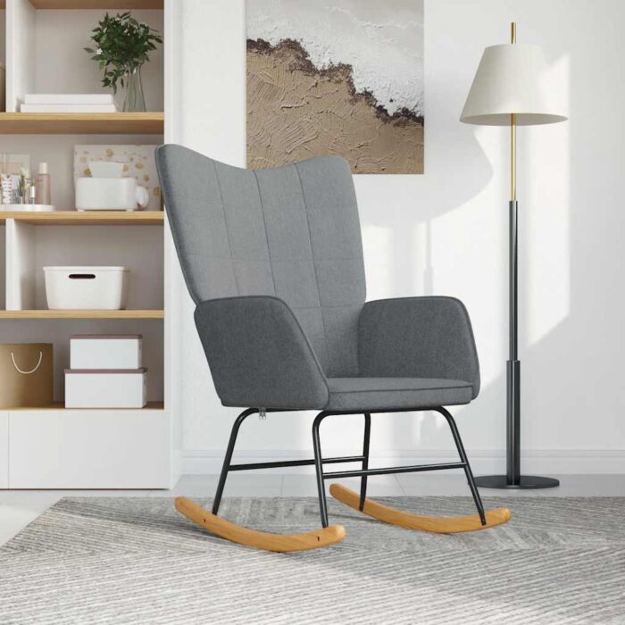 Chaise à bascule Gris clair Tissu – Image 1