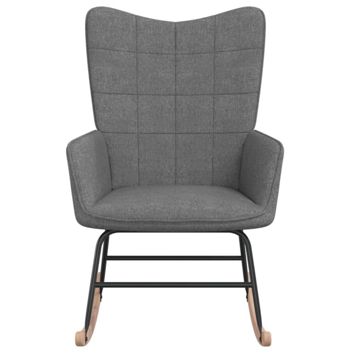 Chaise à bascule Gris foncé Tissu – Image 2