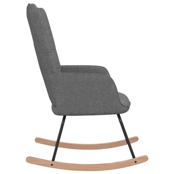 Chaise à bascule Gris foncé Tissu – Image 3