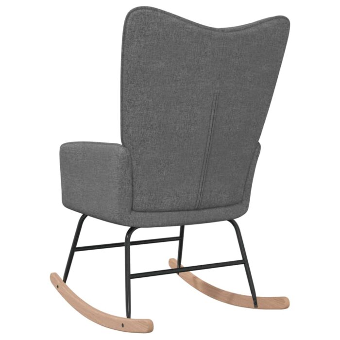 Chaise à bascule Gris foncé Tissu – Image 4