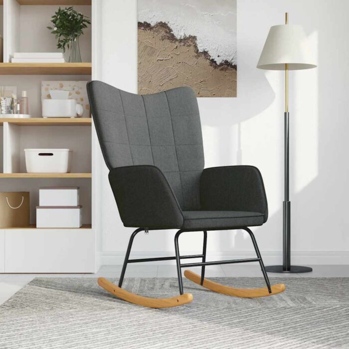 Chaise à bascule Gris foncé Tissu – Image 1
