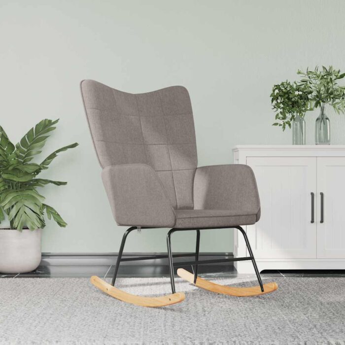 Chaise à bascule Taupe Tissu – Image 1