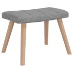 Chaise à bascule avec tabouret Gris clair Tissu – Image 3