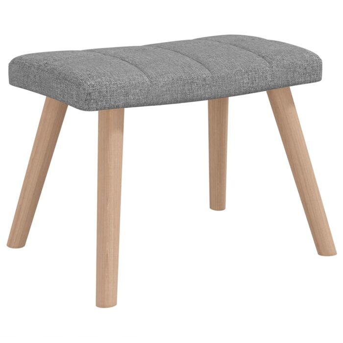 Chaise à bascule avec tabouret Gris clair Tissu – Image 3