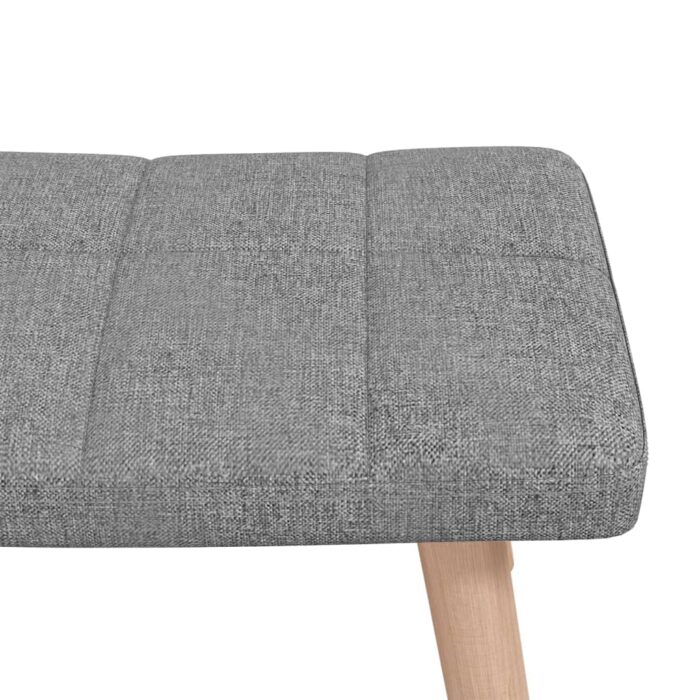 Chaise à bascule avec tabouret Gris clair Tissu – Image 5