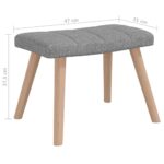 Chaise à bascule avec tabouret Gris clair Tissu – Image 7