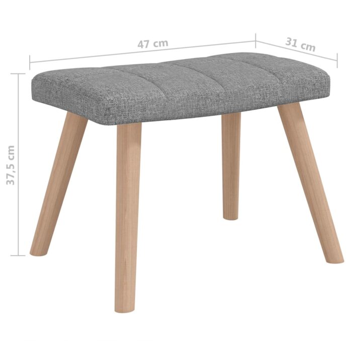 Chaise à bascule avec tabouret Gris clair Tissu – Image 7