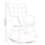 Chaise à bascule avec tabouret Gris clair Tissu – Image 9