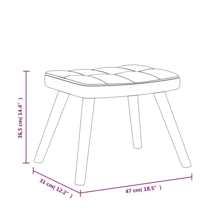 Chaise à bascule avec tabouret Gris foncé Tissu – Image 10