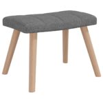 Chaise à bascule avec tabouret Gris foncé Tissu – Image 3