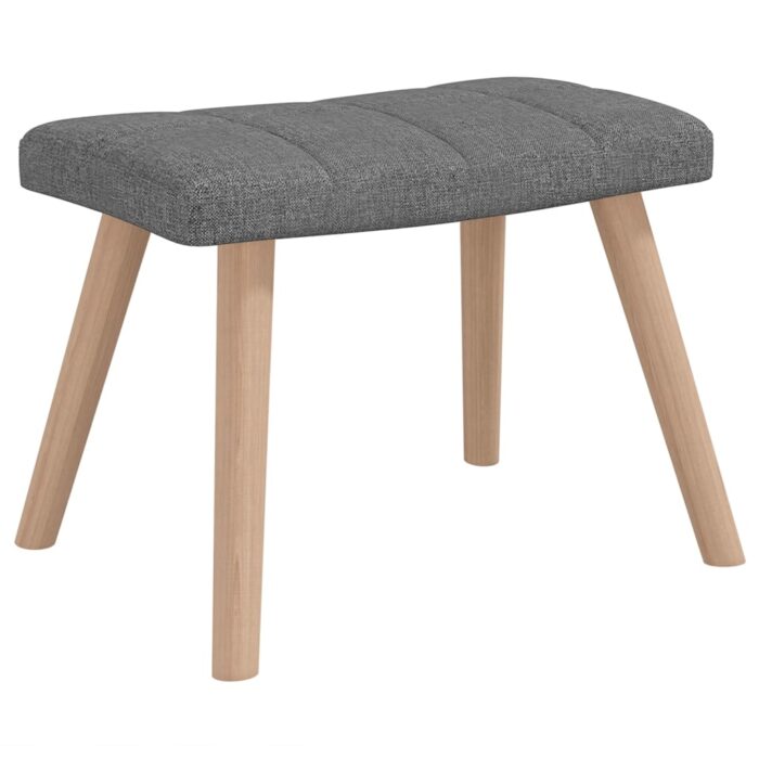 Chaise à bascule avec tabouret Gris foncé Tissu – Image 3