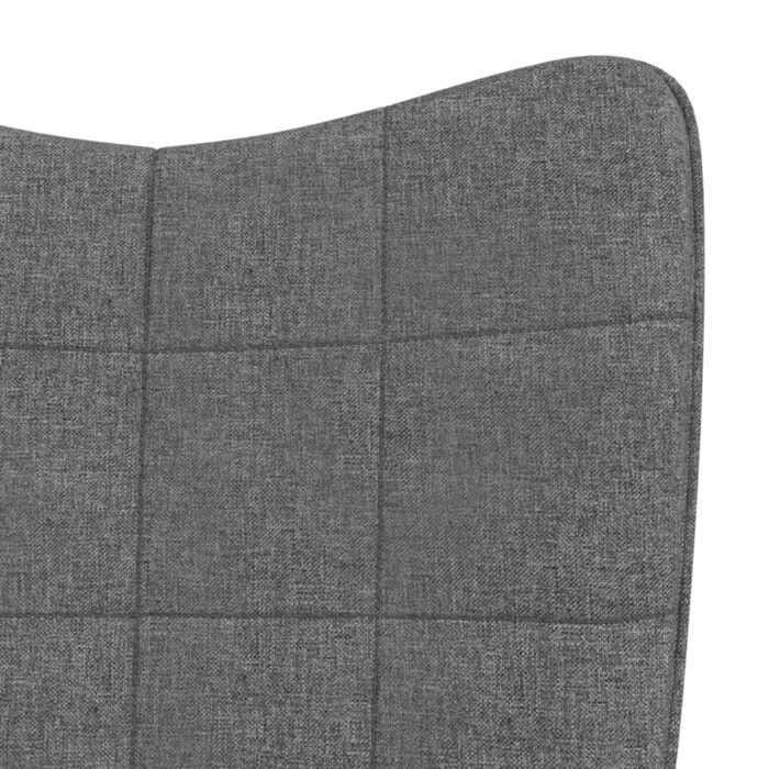 Chaise à bascule avec tabouret Gris foncé Tissu – Image 4