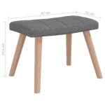 Chaise à bascule avec tabouret Gris foncé Tissu – Image 7