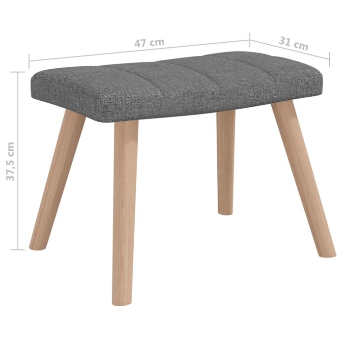 Chaise à bascule avec tabouret Gris foncé Tissu – Image 7