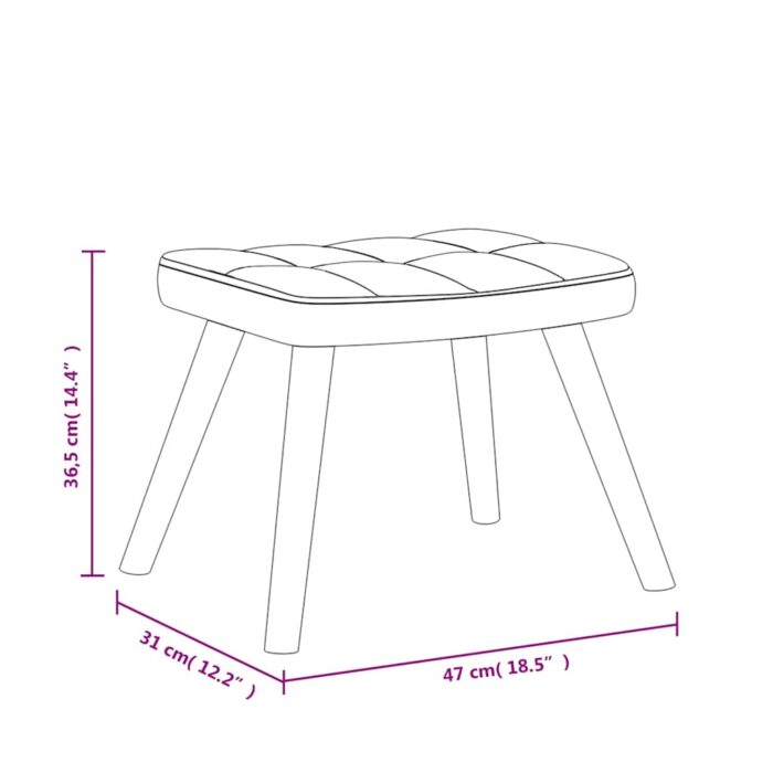Chaise à bascule avec tabouret Crème Tissu – Image 10