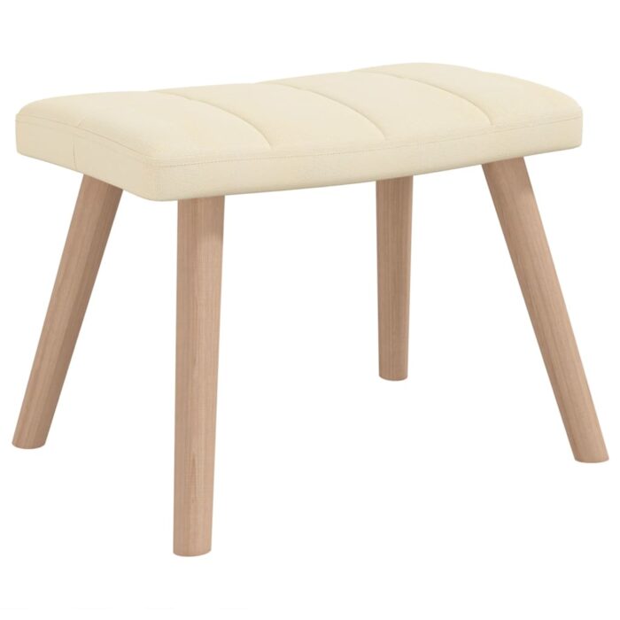 Chaise à bascule avec tabouret Crème Tissu – Image 2