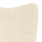 Chaise à bascule avec tabouret Crème Tissu – Image 3