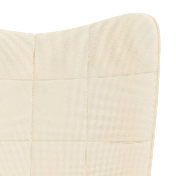 Chaise à bascule avec tabouret Crème Tissu – Image 3