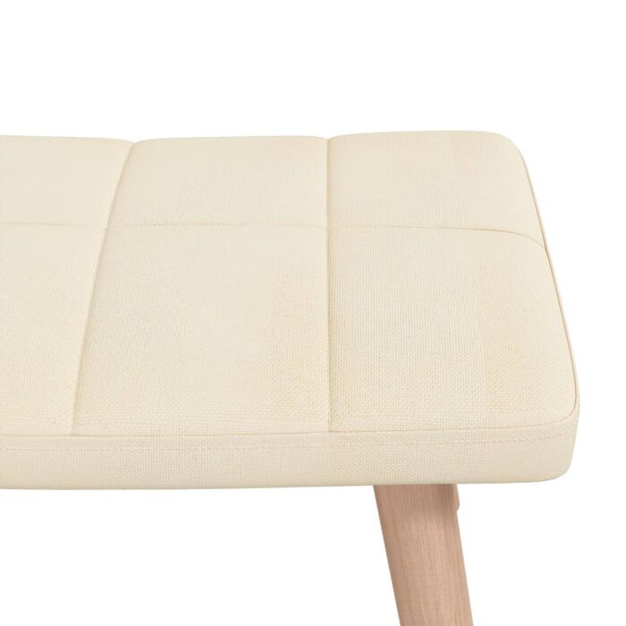 Chaise à bascule avec tabouret Crème Tissu – Image 4