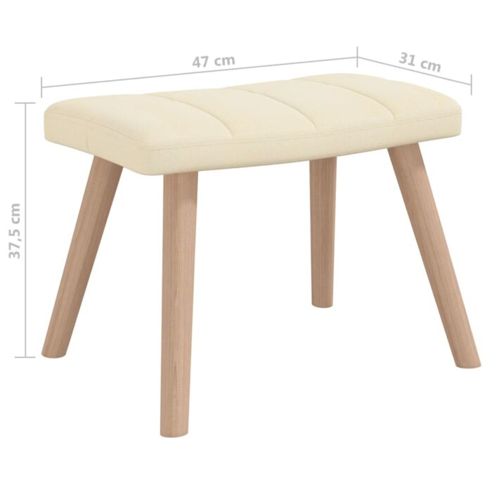 Chaise à bascule avec tabouret Crème Tissu – Image 7