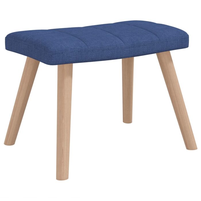 Chaise à bascule avec tabouret Bleu Tissu – Image 3
