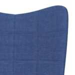 Chaise à bascule avec tabouret Bleu Tissu – Image 4