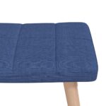 Chaise à bascule avec tabouret Bleu Tissu – Image 5