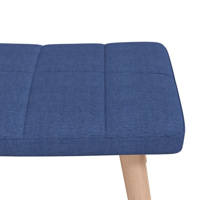 Chaise à bascule avec tabouret Bleu Tissu – Image 5