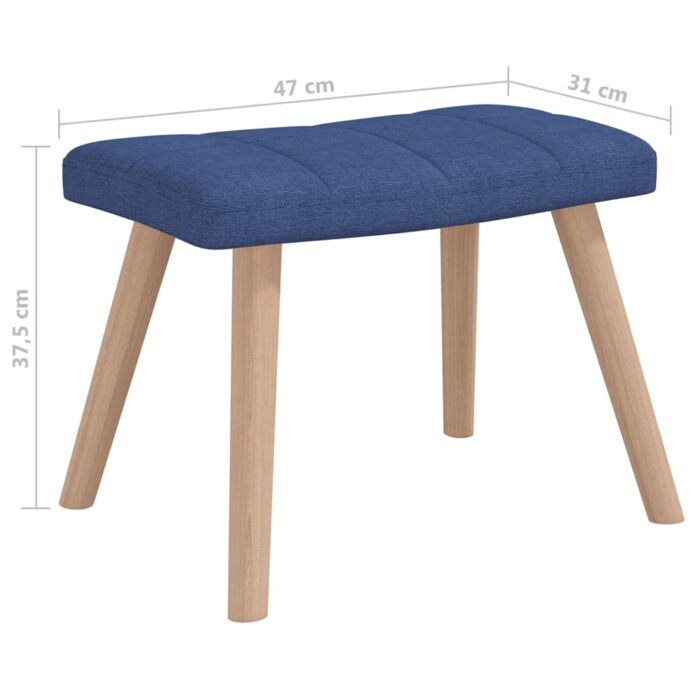 Chaise à bascule avec tabouret Bleu Tissu – Image 7