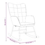 Chaise à bascule avec tabouret Bleu Tissu – Image 9