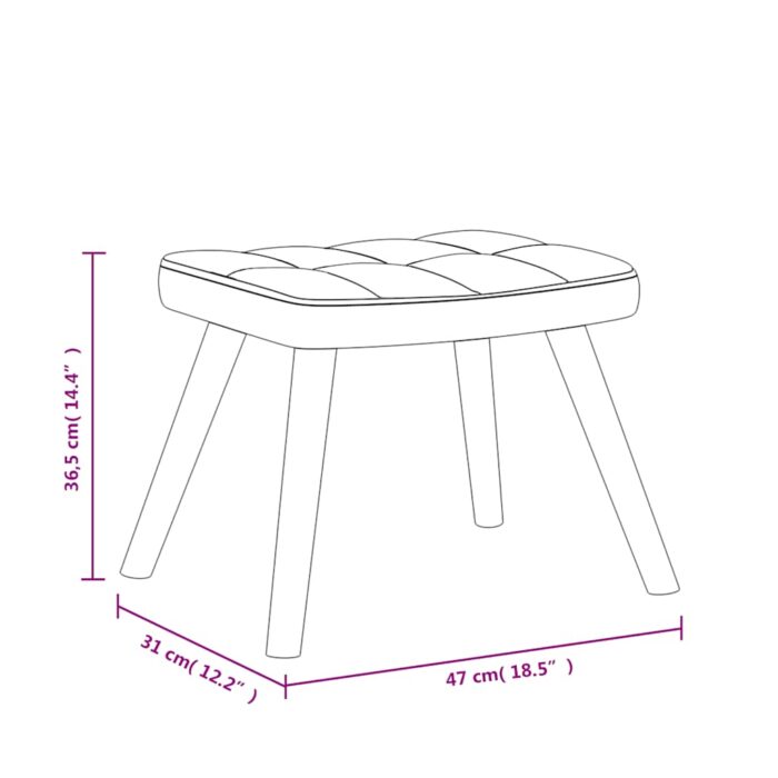 Chaise à bascule avec tabouret Rouge bordeaux Tissu – Image 10