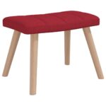 Chaise à bascule avec tabouret Rouge bordeaux Tissu – Image 3
